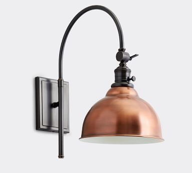Metal Bell Bronze Hood with Bronze Classic Arc Sconce - Image 3