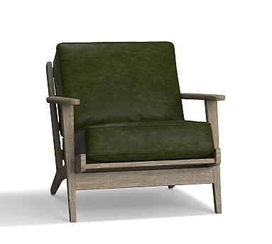 Raylan Leather Armchair, Down Blend Wrapped Cushions, Legacy Forest Green - Image 2