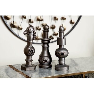3 Piece Haddad Chess Finials Table Decor Sculpture Set - Image 0
