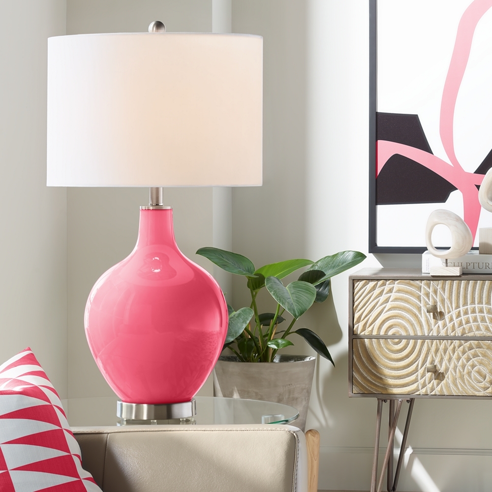 Color Plus Ovo 28 1/2" Eros Pink Table Lamp - Image 0