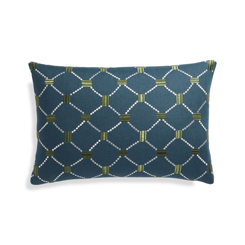 Cedric Embroidered Pillow with Down-Alternative Insert 18"x12" - Image 2