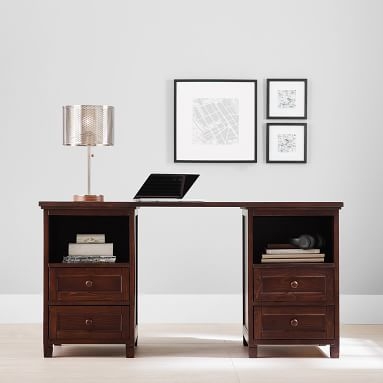 Beadboard Double Cubby Smart Storage Desk, Dark Espresso - Image 3