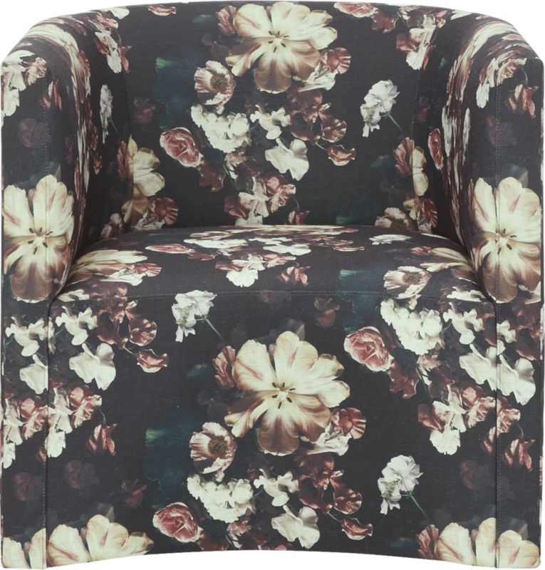 Covet Daphne Floral Curved Chair - Image 1