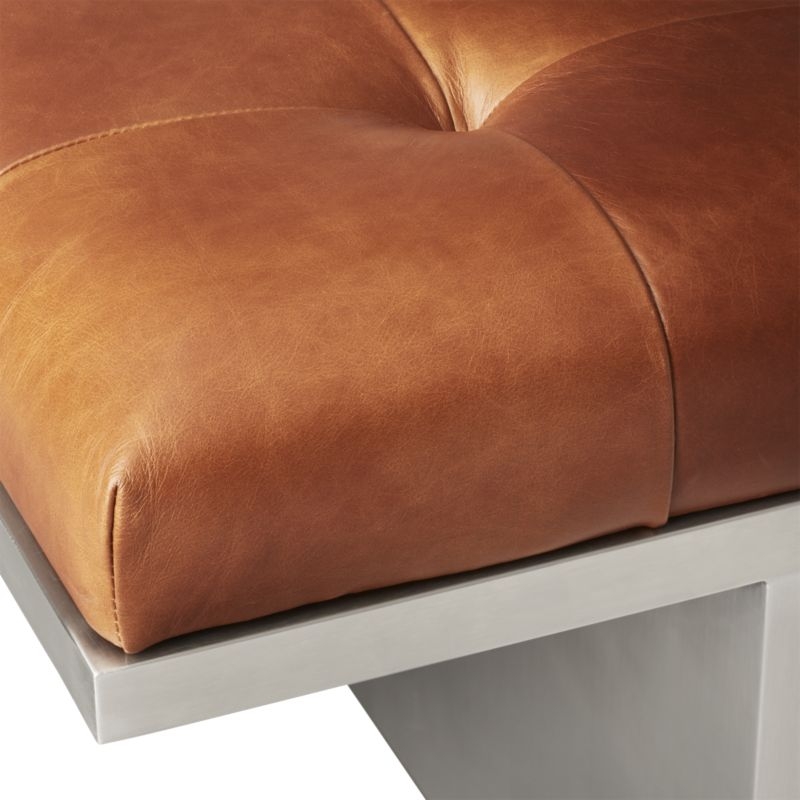 Atrium Tufted Saddle Leather Bench - Image 6