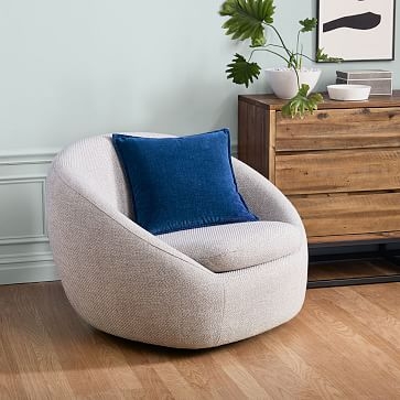 Cozy Swivel Chair, Chunky Melange, Frost Gray - Image 1