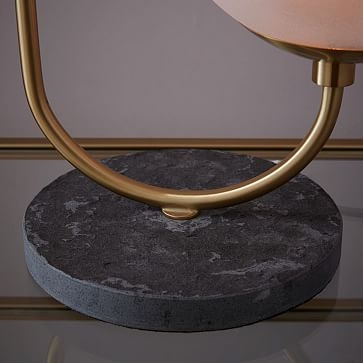 Pelle Asymmetrical Table Lamp, 2-Light, Antique Brass/White - Image 1