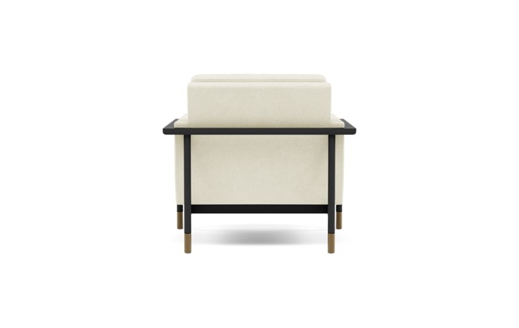 Jason Wu Chair with White Ivory Fabric and Matte Black with Brass Cap legs - Image 3