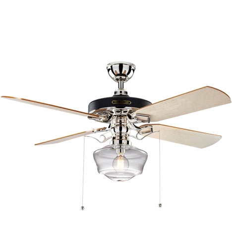 Heron Ceiling Fan with Clear Ogee Shade - Image 4