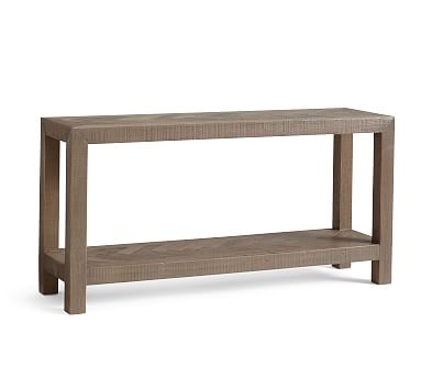 Hadley Herringbone Reclaimed Wood Console Table, Manza Gray - Image 0