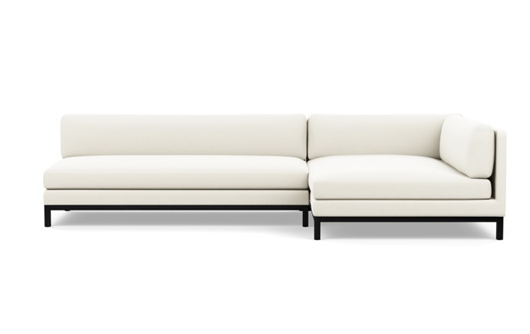 Jasper Right Sectional with White Ivory Fabric and Matte Black legs - Image 0