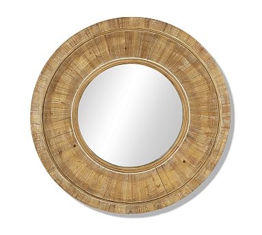 Round Wooden Wall Mirror - Image 0