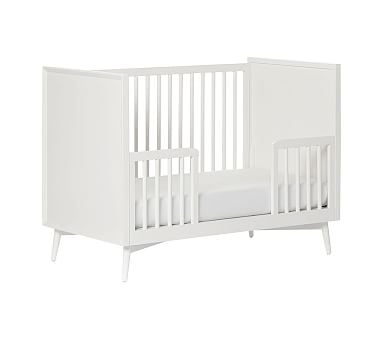west elm x pbk Mid-Century Toddler Bed Conversion Kit, White, UPS - Image 1