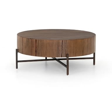 Fargo Round Coffee Table, Natural Brown/Patina Copper - Image 1