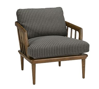 Galveston Occasional Chair, Charcoal Stripe and Tan - Image 0