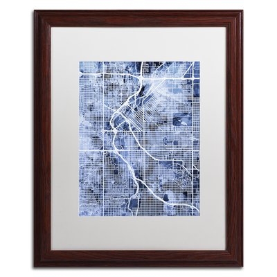 Denver CO Street Map 2" by Michael Tompsett Framed Graphic Art - Image 0