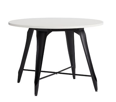 Aaron Metal Play Table, Simply White w-Black Legs - Image 0