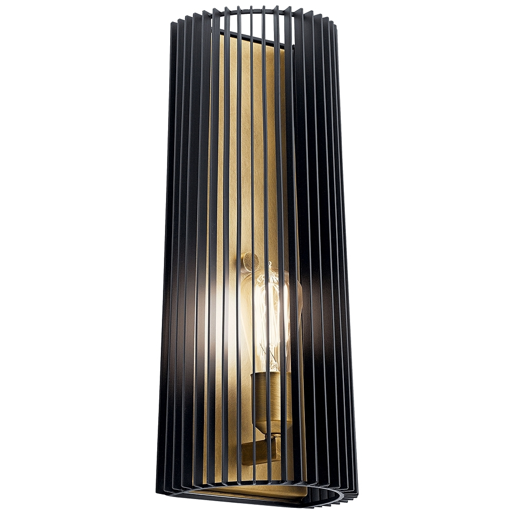 Kichler Linara 17" High Black and Natural Brass Wall Sconce - Style # 76E09 - Image 0