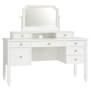 Auburn Vanity Storage Desk Set, Simply White - Image 0