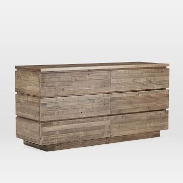 Emmerson(R) Modern Reclaimed Wood 6-Drawer Dresser, Stone Gray - Image 0