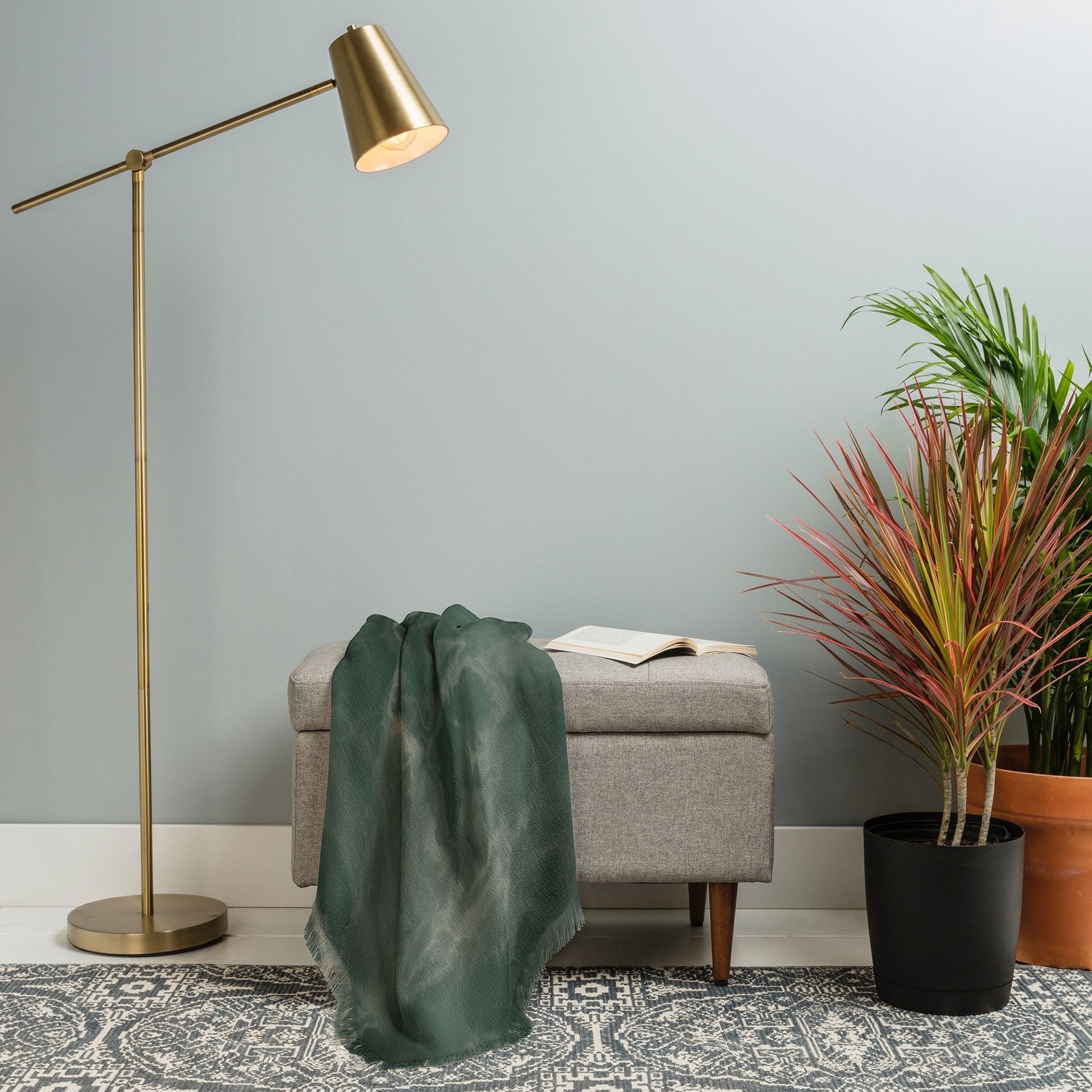 Chelsea Victoria Green Marble Throw Blanket - 50" x 60" - Image 1