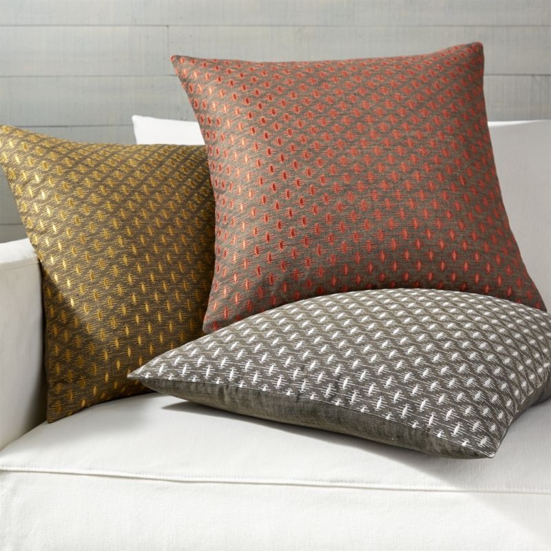 Dominic Mocha Patterned Pillow with Feather-Down Insert 20" - Image 2