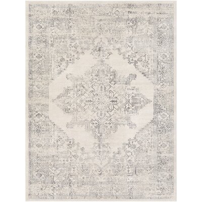 Copenhaver Distressed Traditional Charcoal/Ivory Area Rug - Image 0
