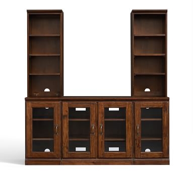 Printer's Large TV Stand Suite with Towers, Seadrift - Image 3