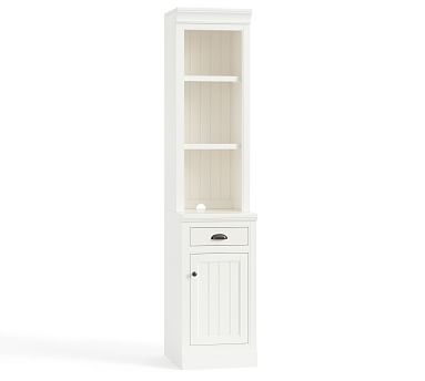 Aubrey 18'' Narrow Shelf with Cabinet, Right Knob, Dutch White - Image 0