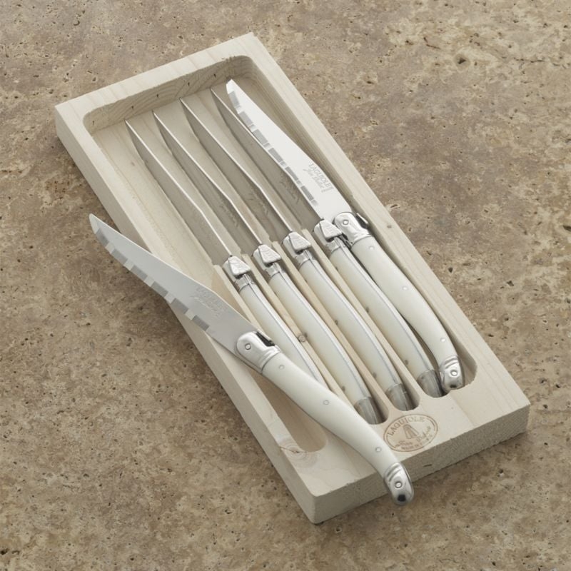 Jean Dubost Laguiole ® Ivory  Steak Knives, Set of 6 - Image 3