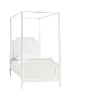 Ava Regency Queen Canopy Bed, Simply White - Image 0