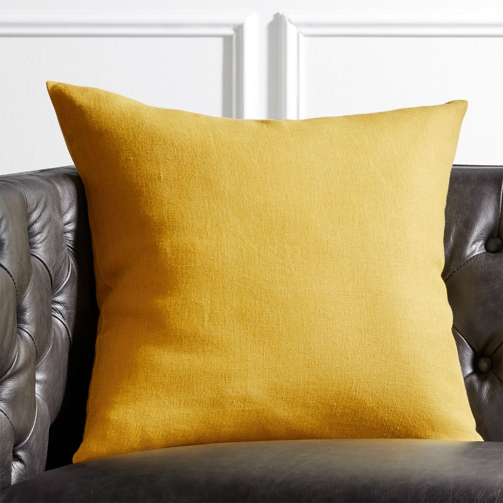 20" Linon Acid Green Pillow with Feather-Down Insert - Image 0