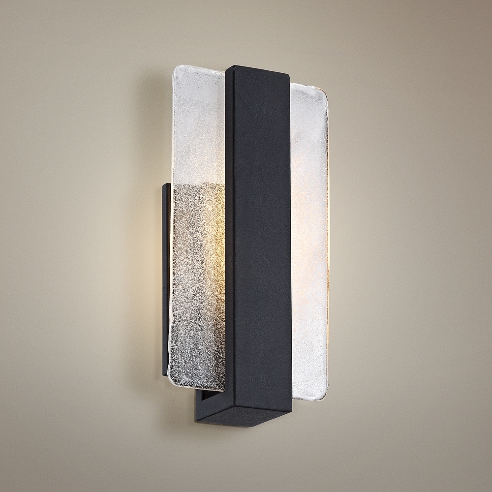 Cascadia Piastra Glass 11 3/4"H Black LED Wall Sconce - Style # 1F012 - Image 0