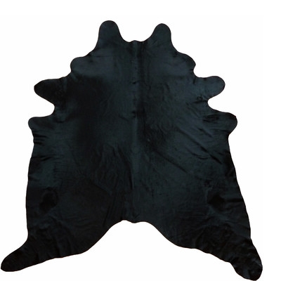 Large Dyed  Brazilian Cowhide Black Area Rug - Image 0