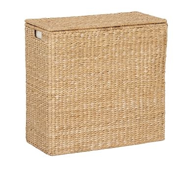 Savannah Seagrass Handcrafted Divided Hamper with Liner - Image 0