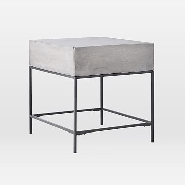 Industrial Storage Side Table, Gray - Image 2