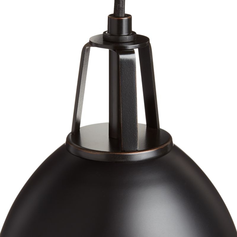 Maddox Black Dome Large Pendant Light with Black Socket - Image 1
