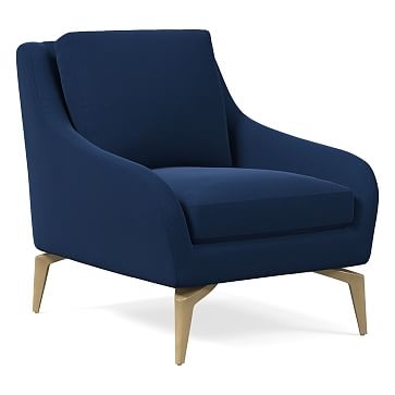 Alto Chair, Astor Velvet, Ink Blue, Blackened Brass - Image 0