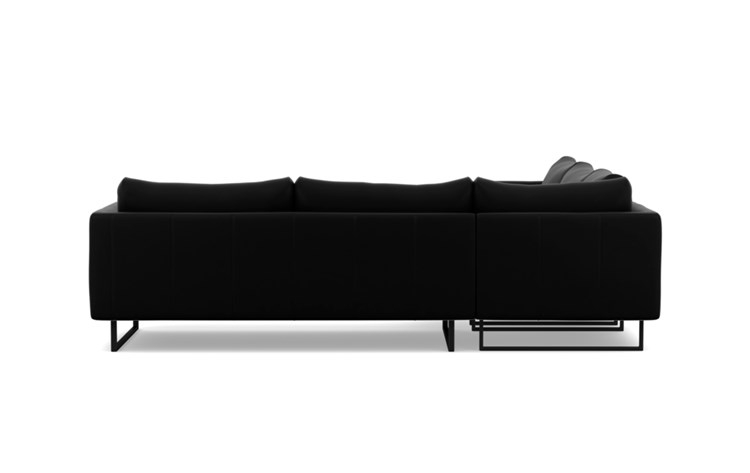 Owens Leather Corner Sectional with Black Night Leather and Matte Black legs - Image 3