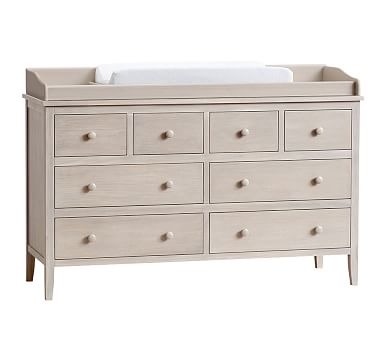 Emerson Extra Wide Nursery Dresser & Topper Set, Simply White - Image 4