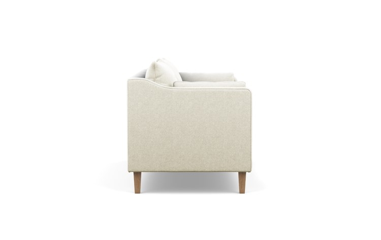 Caitlin by The Everygirl Sofa with Vanilla Fabric, Natural Oak legs, and Bench Cushion - Image 2