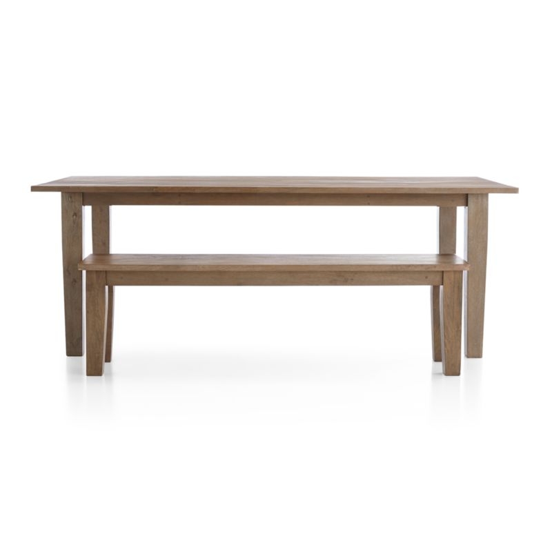 Basque 82" Weathered Light Brown Solid Wood Dining Table - Image 7