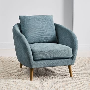 Hanna Chair, Twill, Teal, Almond, Poly - Image 3
