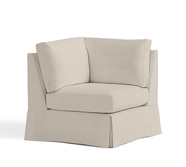 York Roll Arm Slipcovered Corner, Down Blend Wrapped Cushions, Performance everydaylinen(TM) Oatmeal - Image 2