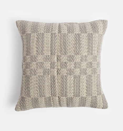 Handwoven Wool Check Pillow Cover - Image 4