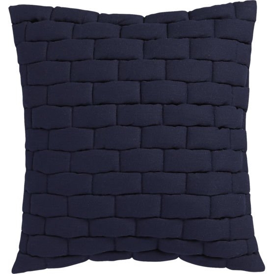 Mason quilted navy 18" pillow with feather-down insert - Image 0
