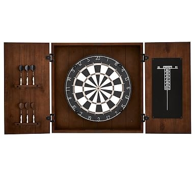 Dartboard Wood Cabinet Game Set, Mahogany stain - Image 2
