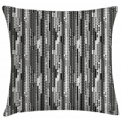Ambesonne Black And White Throw Pillow Cushion Cover, Modern Geometric Square Triangle Circle Monochrome Futuristic Minimalist, Decorative Square Accent Pillow Case - Image 0
