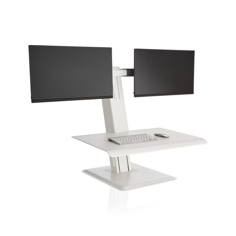 Humanscale ® White Dual Monitor Quickstand Eco Standing Desk Converter - Image 5