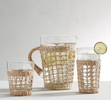 Cane Recycled Glass Pitcher - Natural - Image 1