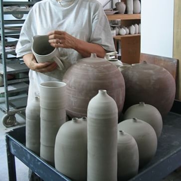 Judy Jackson Bottle Vase, Set of 3, Black. Tallest 11H - Image 3